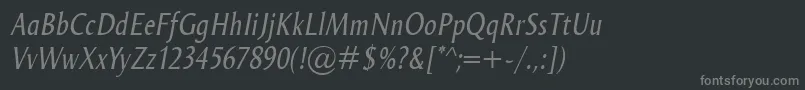 Шрифт OdenseCondItalic – серые шрифты на чёрном фоне
