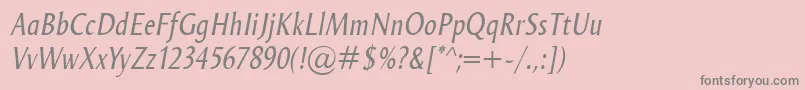 フォントOdenseCondItalic – ピンクの背景に灰色の文字