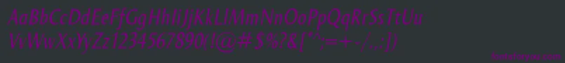 OdenseCondItalic Font – Purple Fonts on Black Background