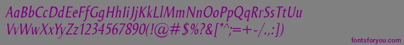 OdenseCondItalic Font – Purple Fonts on Gray Background