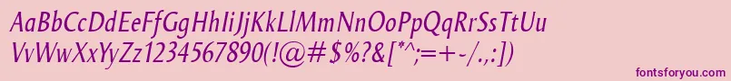 OdenseCondItalic Font – Purple Fonts on Pink Background