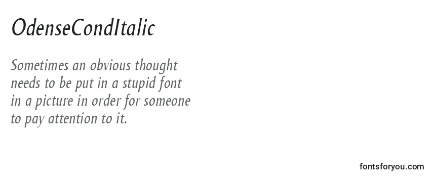 OdenseCondItalic Font