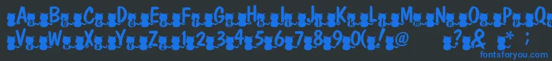 Nekofont Font – Blue Fonts on Black Background