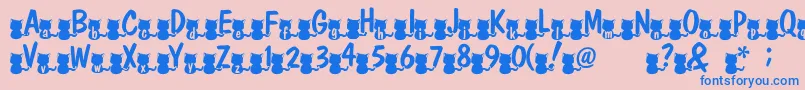 Nekofont Font – Blue Fonts on Pink Background