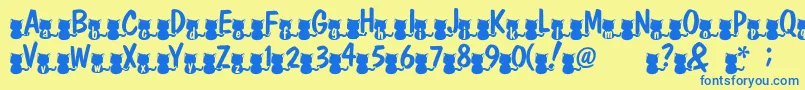 Nekofont Font – Blue Fonts on Yellow Background