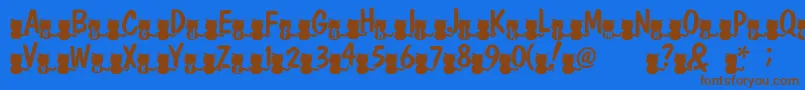Nekofont Font – Brown Fonts on Blue Background