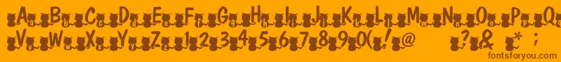 Nekofont Font – Brown Fonts on Orange Background