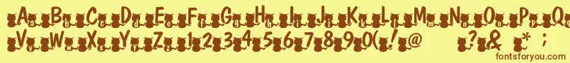 Nekofont Font – Brown Fonts on Yellow Background