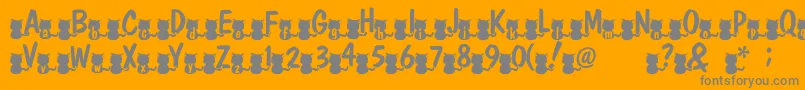Nekofont Font – Gray Fonts on Orange Background
