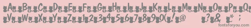 Nekofont Font – Gray Fonts on Pink Background
