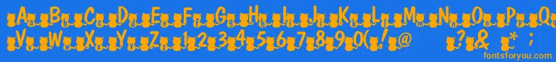 Nekofont Font – Orange Fonts on Blue Background