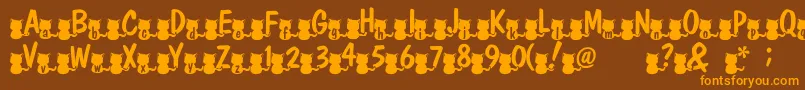 Nekofont Font – Orange Fonts on Brown Background