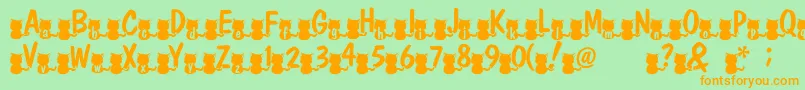 Nekofont Font – Orange Fonts on Green Background