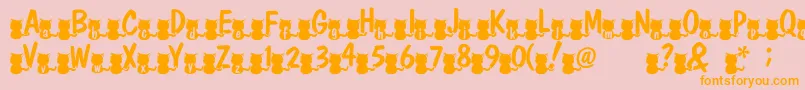 Nekofont Font – Orange Fonts on Pink Background