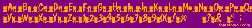 Nekofont Font – Orange Fonts on Purple Background