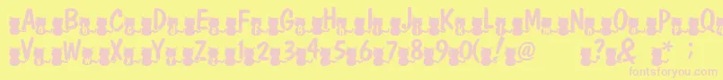 Nekofont Font – Pink Fonts on Yellow Background
