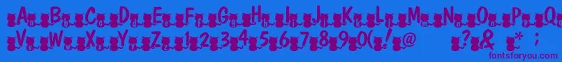 Nekofont Font – Purple Fonts on Blue Background