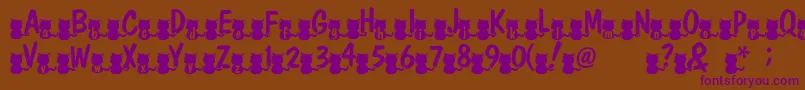 Nekofont Font – Purple Fonts on Brown Background