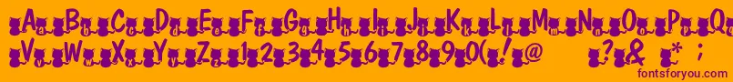 Nekofont Font – Purple Fonts on Orange Background
