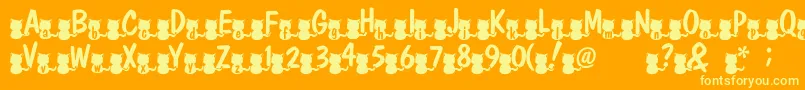 Nekofont Font – Yellow Fonts on Orange Background