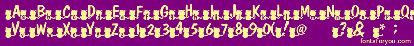 Nekofont Font – Yellow Fonts on Purple Background