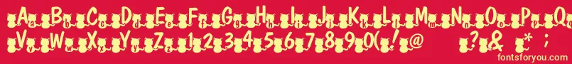 Nekofont Font – Yellow Fonts on Red Background