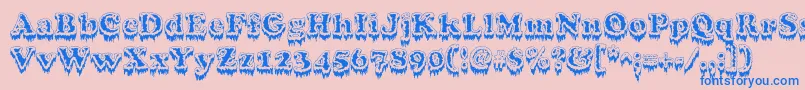 Modius Font – Blue Fonts on Pink Background