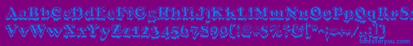 Modius Font – Blue Fonts on Purple Background