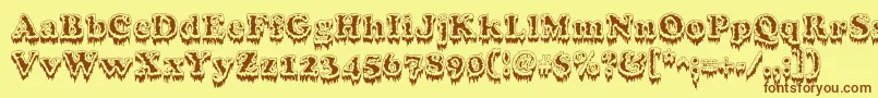 Modius Font – Brown Fonts on Yellow Background