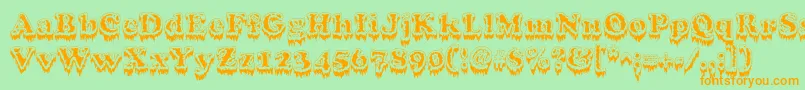 Modius Font – Orange Fonts on Green Background