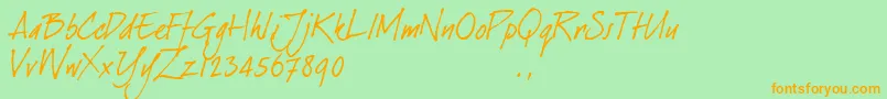 Dj1trial Font – Orange Fonts on Green Background