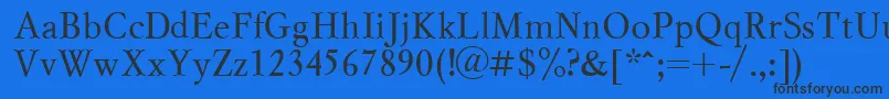 Myslctt Font – Black Fonts on Blue Background