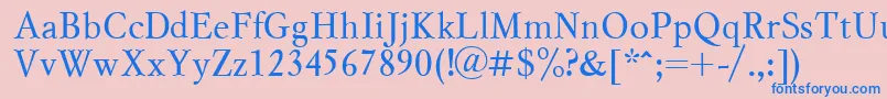 Myslctt Font – Blue Fonts on Pink Background