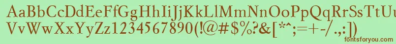 Myslctt Font – Brown Fonts on Green Background