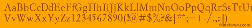 Myslctt Font – Brown Fonts on Orange Background