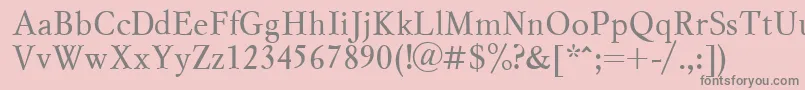 Myslctt Font – Gray Fonts on Pink Background