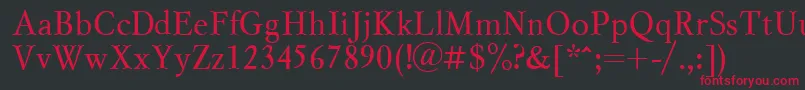 Myslctt Font – Red Fonts on Black Background