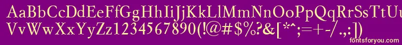 Myslctt Font – Yellow Fonts on Purple Background