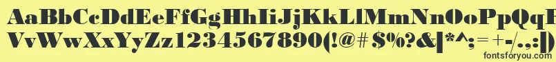 Urwbodonidextbol Font – Black Fonts on Yellow Background