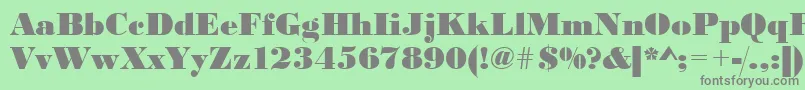 フォントUrwbodonidextbol – 緑の背景に灰色の文字