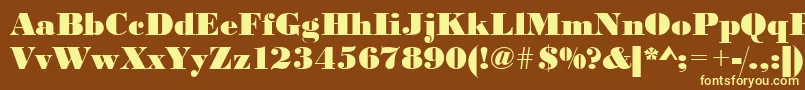 Urwbodonidextbol Font – Yellow Fonts on Brown Background