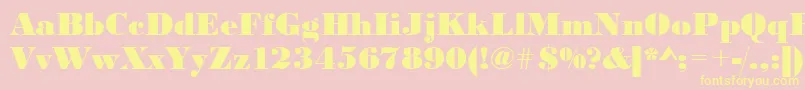 Urwbodonidextbol-Schriftart – Gelbe Schriften auf rosa Hintergrund