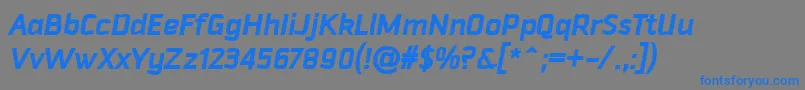 DowntempoBolditalic Font – Blue Fonts on Gray Background