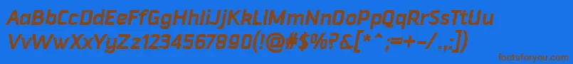 DowntempoBolditalic Font – Brown Fonts on Blue Background