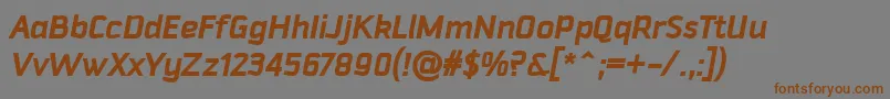 DowntempoBolditalic Font – Brown Fonts on Gray Background