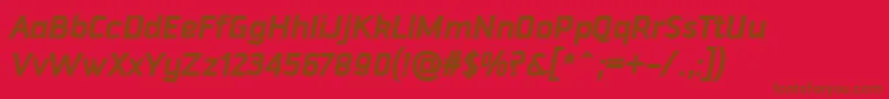 DowntempoBolditalic Font – Brown Fonts on Red Background