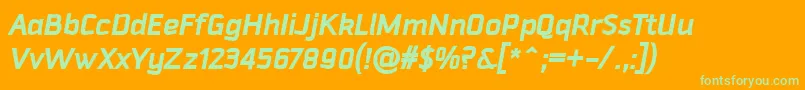 DowntempoBolditalic Font – Green Fonts on Orange Background