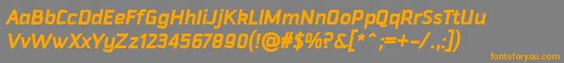 DowntempoBolditalic Font – Orange Fonts on Gray Background