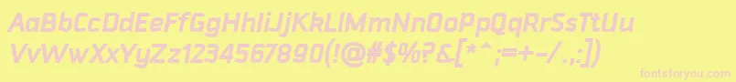 DowntempoBolditalic Font – Pink Fonts on Yellow Background