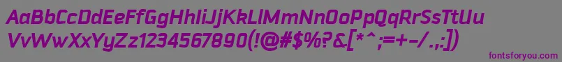 DowntempoBolditalic Font – Purple Fonts on Gray Background